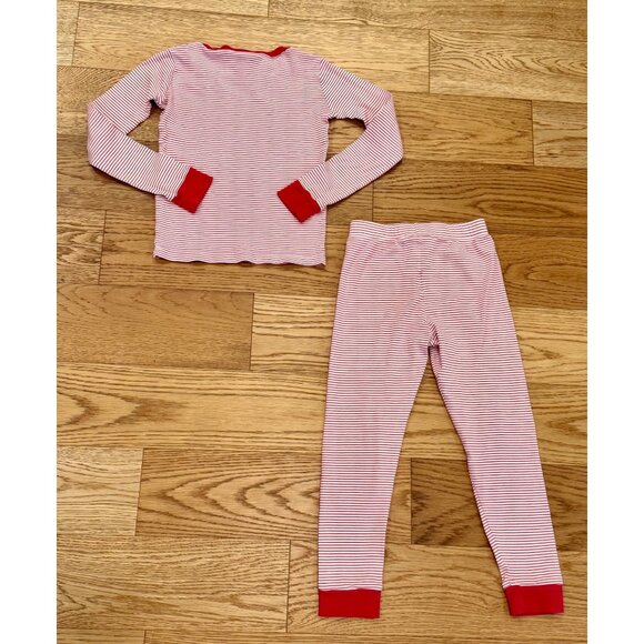 Lake Pajamas Set Kids Size 6 Small Christmas Red and White Striped Long Sleeve - Picture 4 of 5